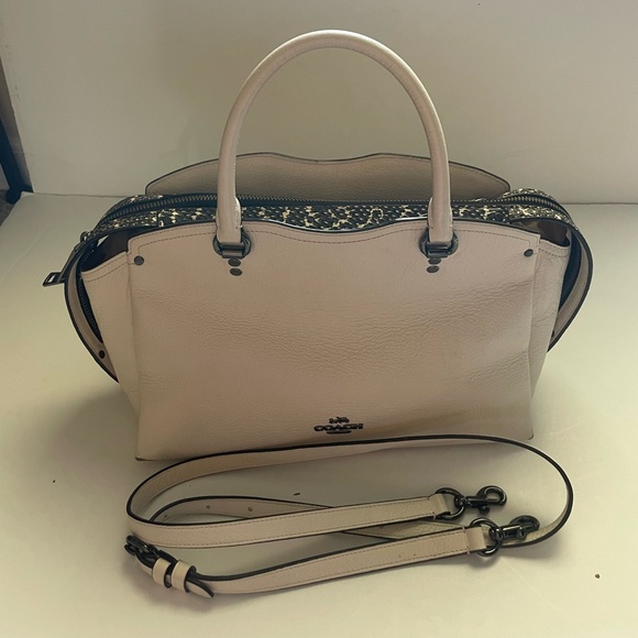 Coach Handbags - Coach Drew Satchel With Snakeskin Detail